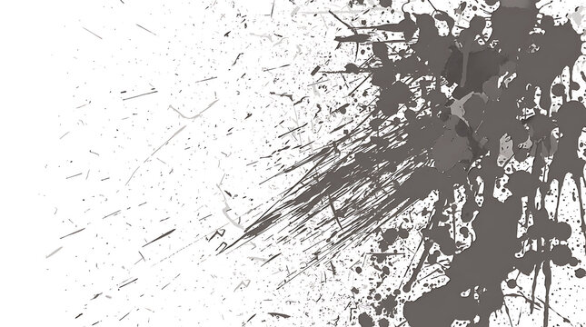 Black ink splatter texture with messy paint drops and dynamic artistic brush strokes design