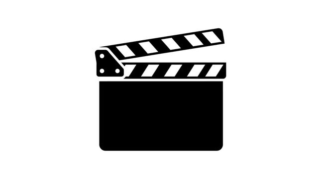 Movie production clapper board symbol for film making and video creation