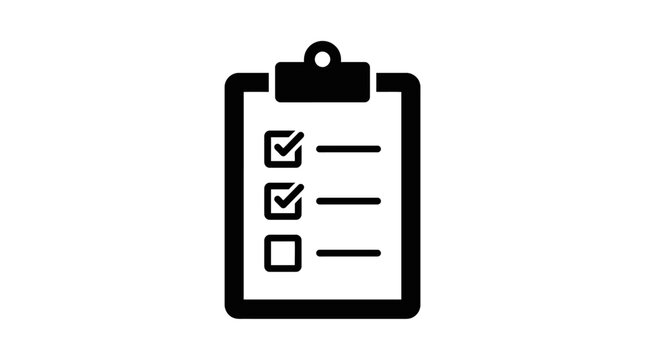 Clipboard with checklist and checkboxes completed and pending task list