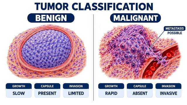 Benign and Malignant Tumor Classification Microscopic Comparison