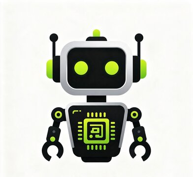 set of funny cartoon robots