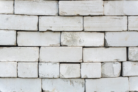 White silicate brick wall texture background close up