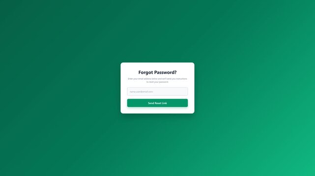 Forgot Password Recovery Form UI Interface Concept