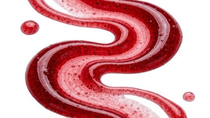 Swirling red berry jam with seeds and air bubbles, isolated on transparent background © png space