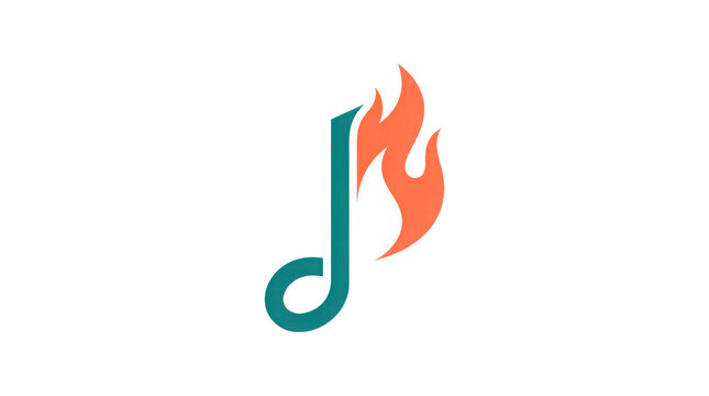 Musical note symbol with a stylized fire flame icon