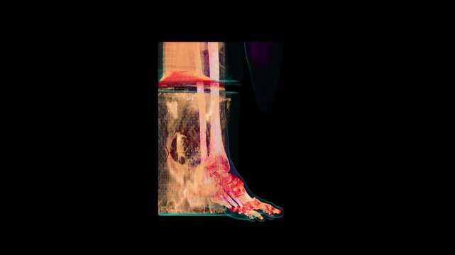 3D Volume Rendered CT Animation of Left Ankle Showing Calcaneus and Tarsal Bones