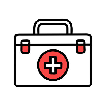 Red cross symbol in geometric black background illustration graphic