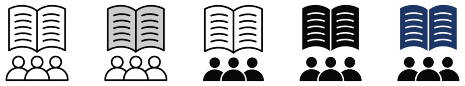 Knowledge Sharing Icon Represents Collaboration, Learning, and Information Exchange with Editable Outline and Filled Vector Styles for Education, Communication, Teamwork, Training