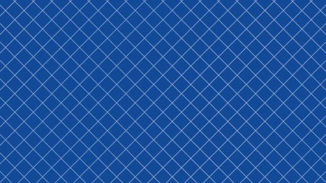 Modern fine diamond lattice gently swaying in white on blue 4K video