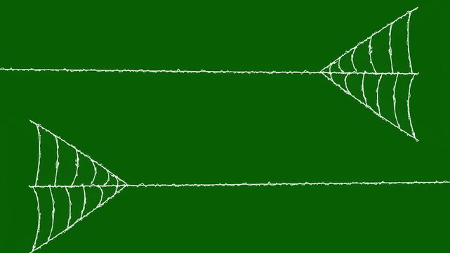 Animated spider web expansion effect with flexible elastic silk strands, flexible elastic silk strands, pulsing cobweb motion graphic,green background video,4k animation