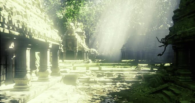 Secluded ancient temple ideal for travel imagery, hidden destination with scenic vista and rustic charm, perfect for postcard, tourism campaign or wanderlust