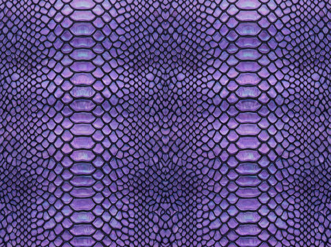 Seamless purple snake skin pattern with detailed scales texture.