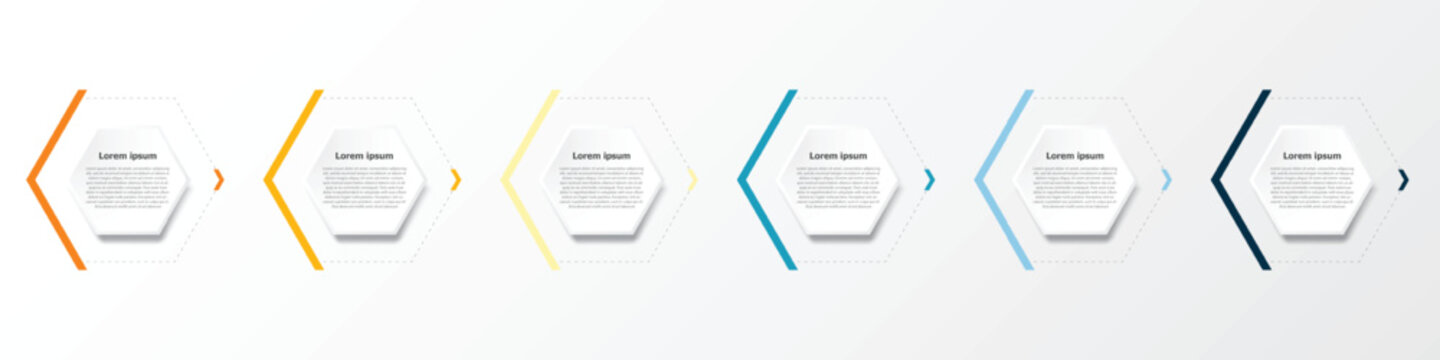This simple infographic, primarily designed using hexagons, presents details in bullet points, covering 6 topics in total.