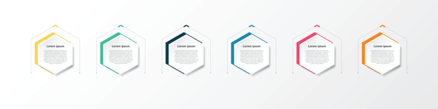 This simple infographic, primarily designed using hexagons, presents details in bullet points, covering 6 topics in total.