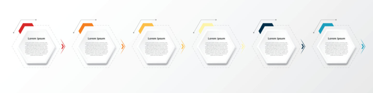 This simple infographic, primarily designed using hexagons, presents details in bullet points, covering 6 topics in total.