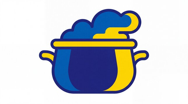 Ramadhan vektor ilustrasi panci masak biru kuning sahur buka puasa