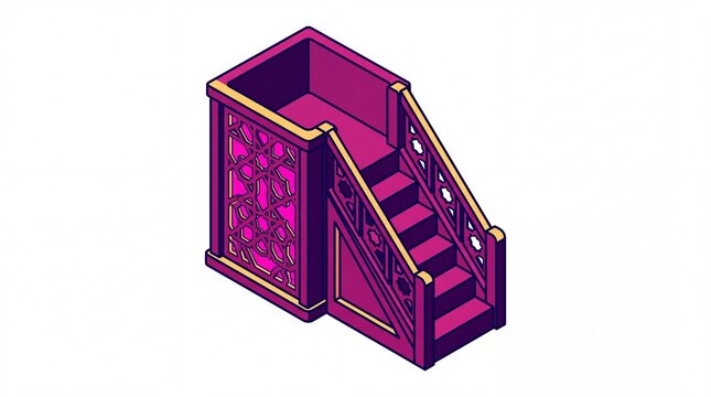 Ramadhan vektor minbar masjid isometrik desain modern