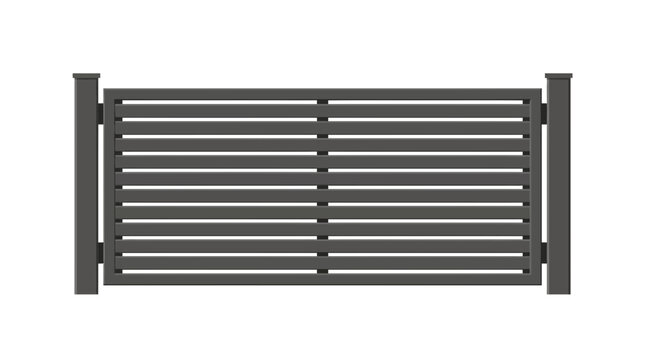 Modern Horizontal Slat Fence Section