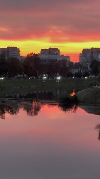 sunset over the river
