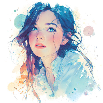 少女 水彩」の写真素材 | 431,034件の無料イラスト画像 | Adobe Stock