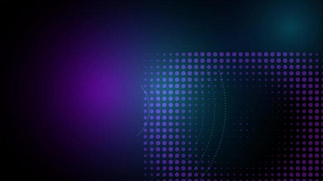 Colorful digital dot matrix panel glowing in dark space