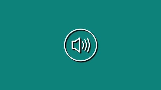 Animated sound volume set: audio control and media interface animation