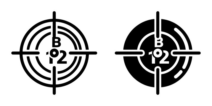 Target with numbers 1 and 2 for logo or sticker