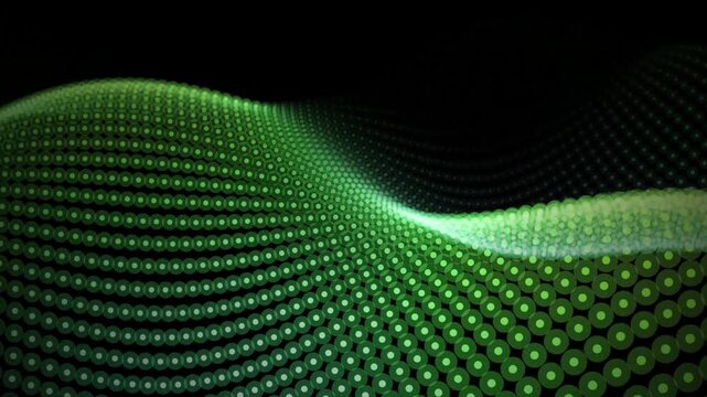 Abstract cybernetic wave field animation loop for futuristic tech