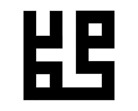 Geometric black Kufi script of Muhammad vector layout concept