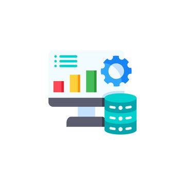 Business data analytics and dashboard report icon vector illustration isolated on white background