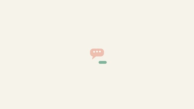 Minimalist speech bubble conversation icon with chat message