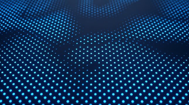 Abstract blue digital wave background, technology dot matrix pattern, futuristic data grid