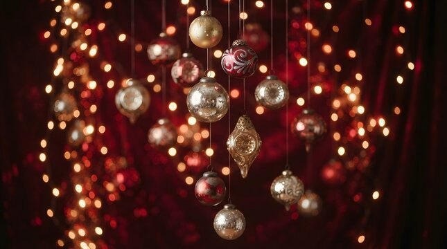 A dazzling and enchanting christmas display featuring a cascade of twinkling lights and shimmering ornaments evoking the warmth joy and festive spirit of the holiday