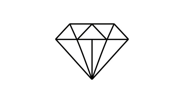 Sparkling diamond outline icon representing luxury gem wealth.