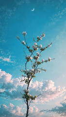 Fototapeta premium Flowers blooming under sky