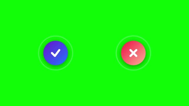 Accept and decline button icons on green background