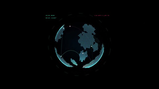 Digital globe showing global connection dots and data network lines on a dark background