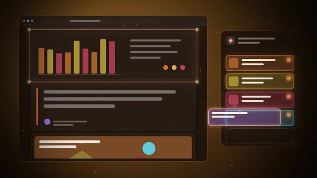AI agent pulling web page blocks into a summary card seamless loop