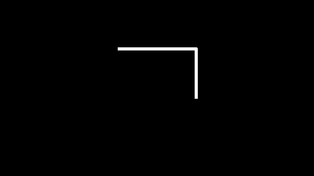 White Square Outline Animation on Black Background