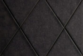 Fototapeta premium Interior design and luxury upholstery, dark brown fabric texture with diamond pattern stitching for modern furniture and architectural wall paneling