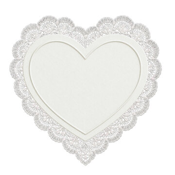 Heart lace frame on the isolated background. Wedding Invitation.