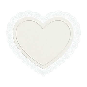 Heart lace frame on the isolated background. Wedding Invitation.