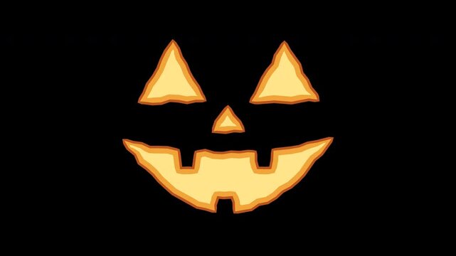 Jack o lantern cute happy funny and spooky carved faces for halloween overlay stop motion animated loop transparent background