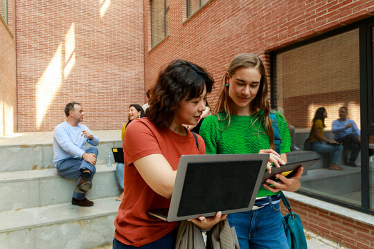 Students Work Together in a  a Group Project
