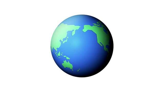 4K seamless loop Rotating planet earth globe animation on alpha channel transparent background