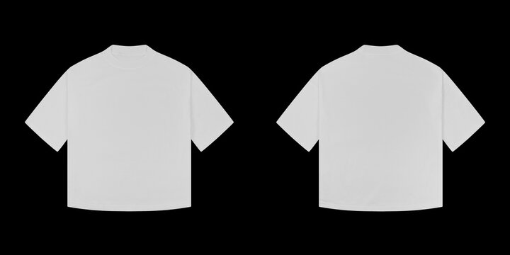 white t shirt regular fit isolated on black background, tshirt photo for mockup, blank tshirt