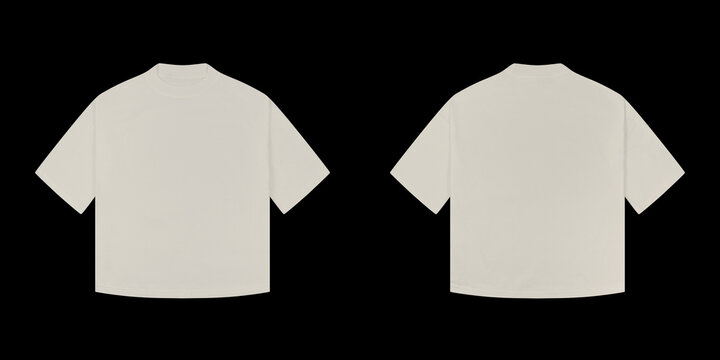 cream tshirt regular fit from front and back side, tshirt photo for mockup, blank tshirt