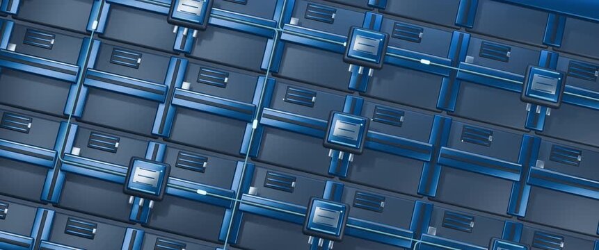 Luminous crossbar data fabric with packets switching through modular network rails