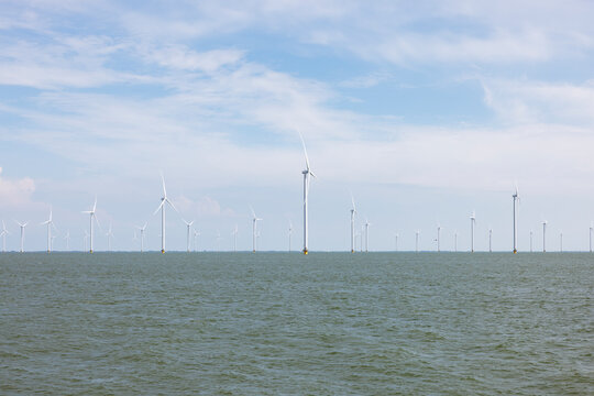 Offshore wind farm at the sea