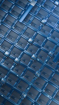 Luminous crossbar data fabric with packets switching through modular network rails